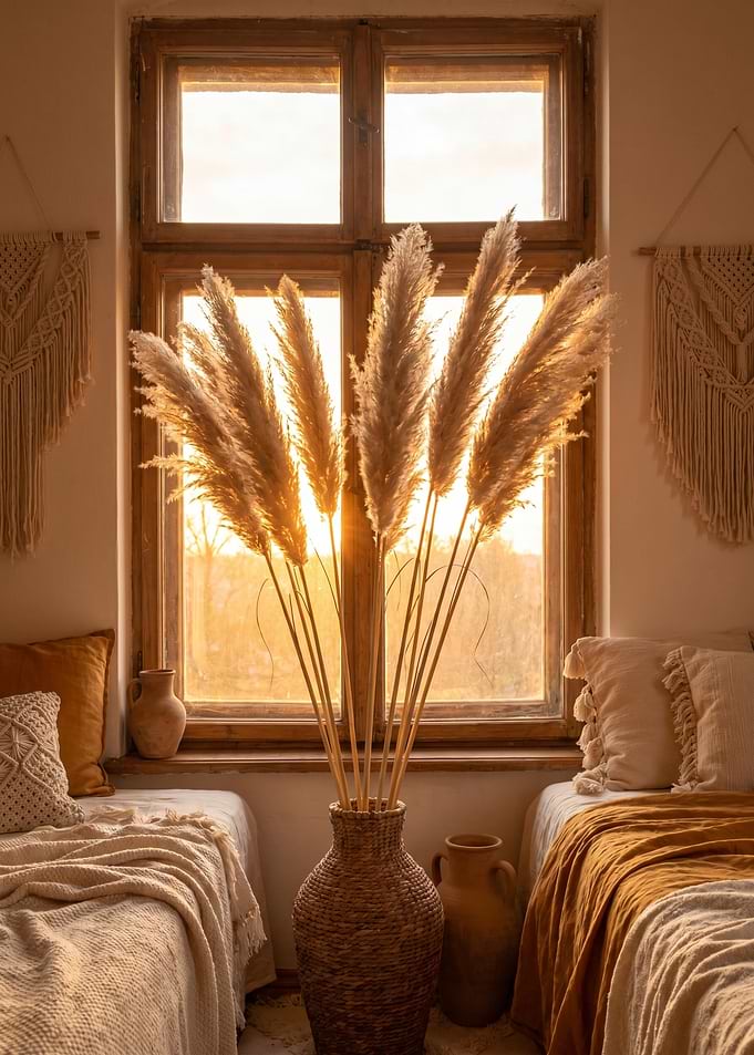Bohemian Bedroom with Pampas Grass