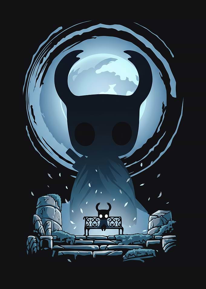 Hollow Knight Character Sitting on Bench
