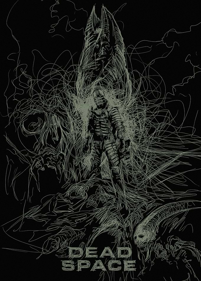 Dead Space Necromorph and Isaac Clarke Art