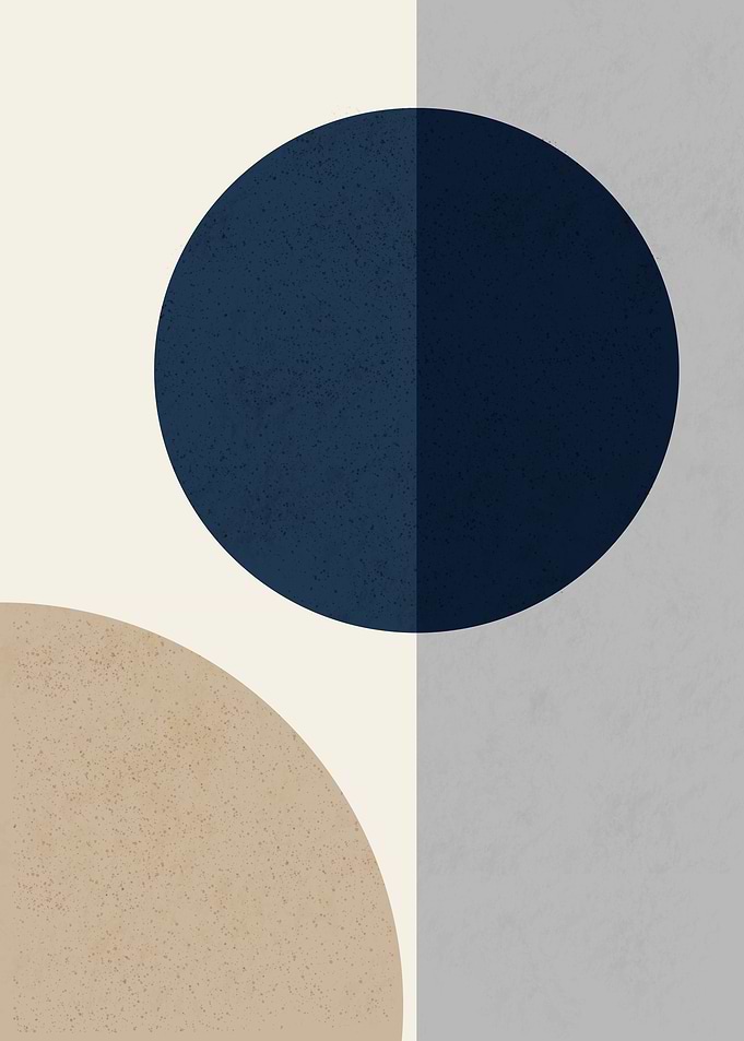 Nordic Sphere - Minimalist Geometric Bauhaus Wall Art