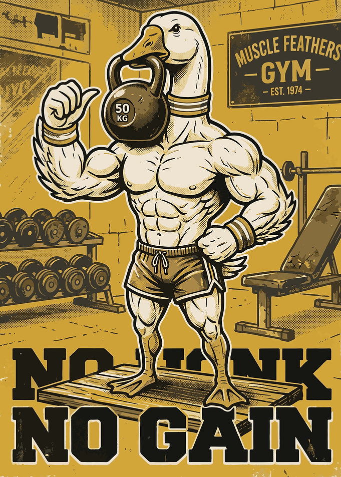 Muscular Duck Gym Poster