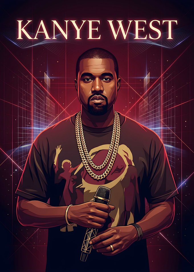 Kanye West with Microphone