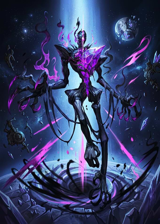 Cosmic Entity with Purple Crystal Core