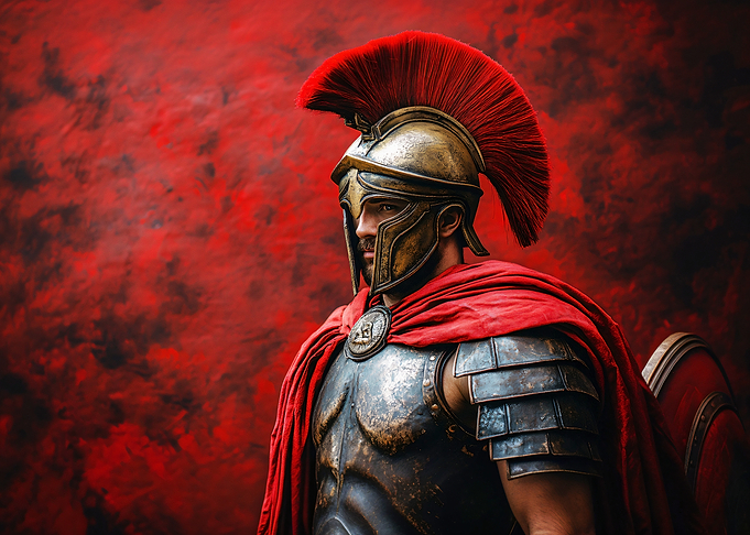 Roman Soldier with Red Cape