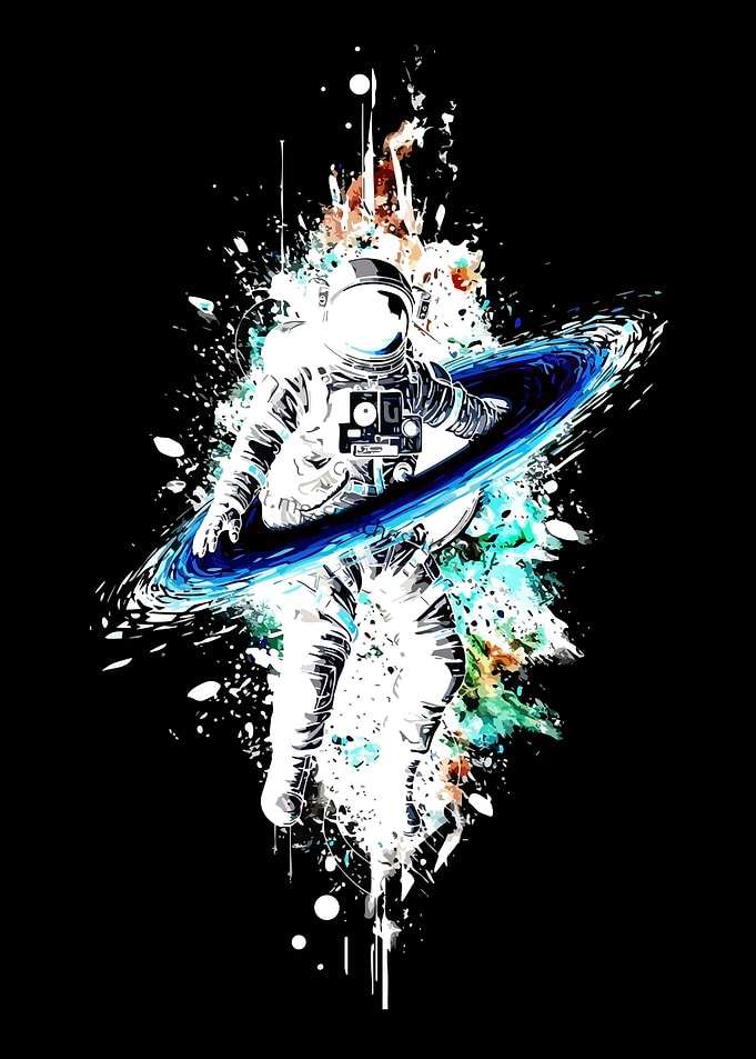 Astronaut and Black Hole Art
