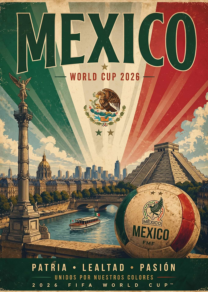 Mexico World Cup 2026 Poster Vintage