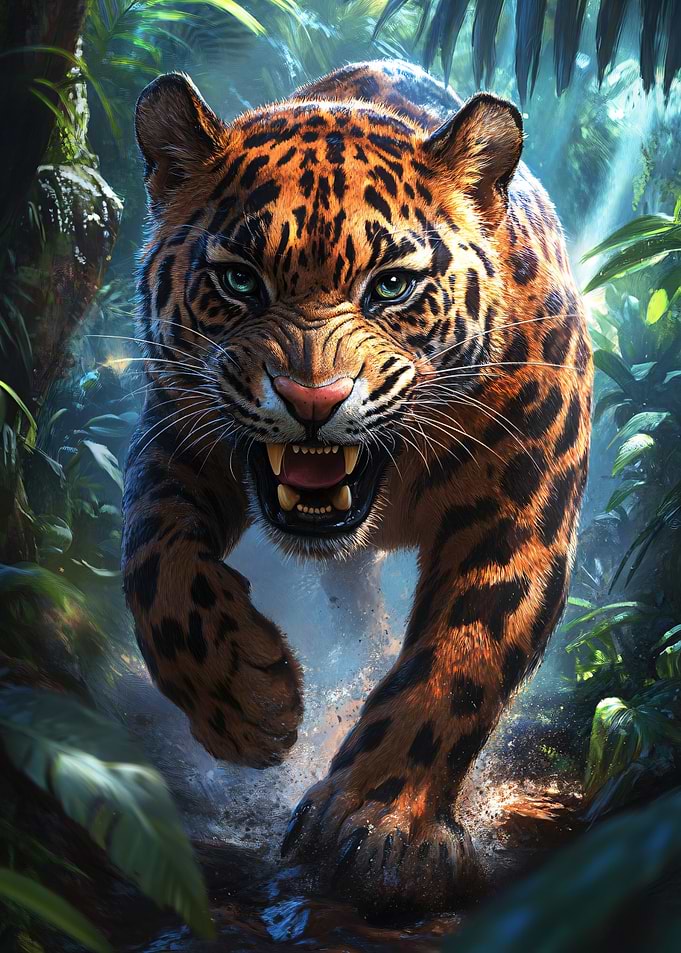 Fierce Jaguar in Lush Jungle