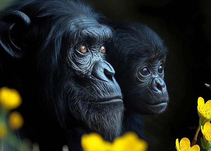 Chimpanzee Mother and Baby