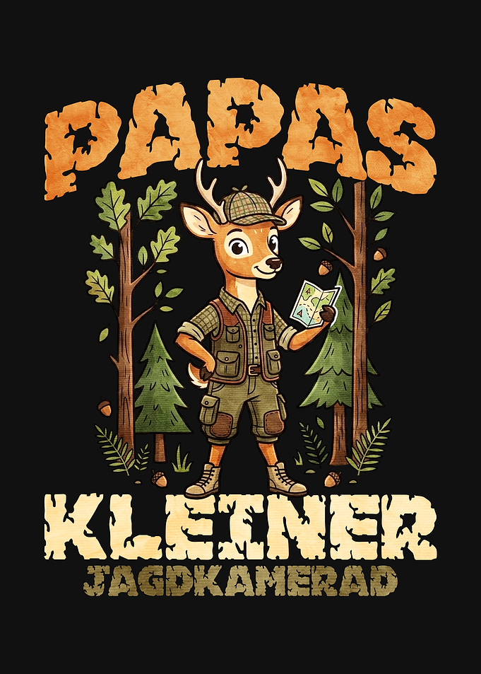 Cute Deer Hunter with Map Papas Kleiner