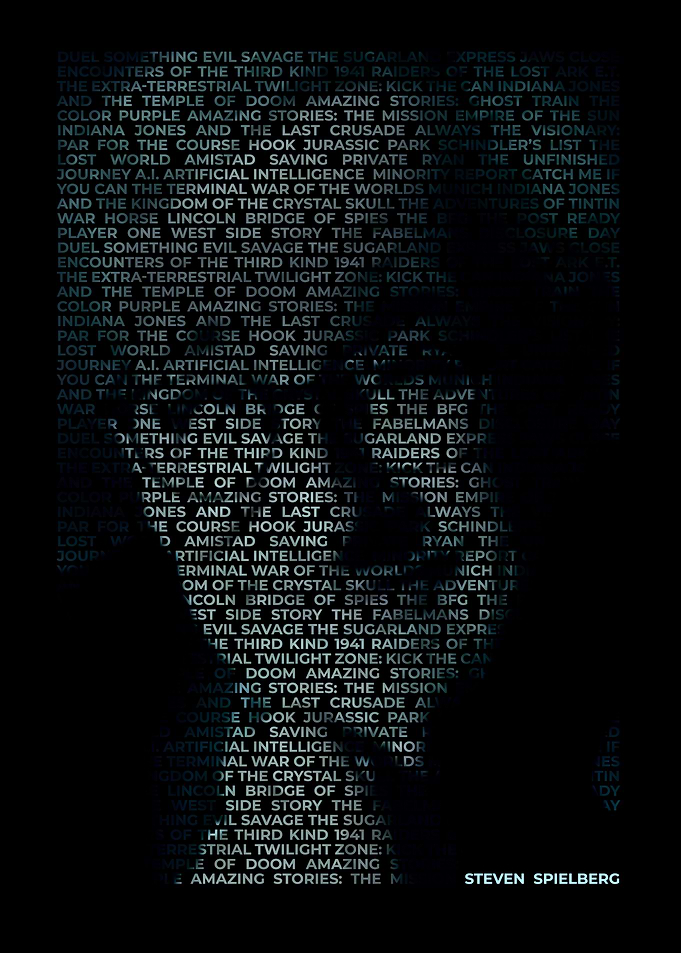 Steven Spielberg Text Portrait