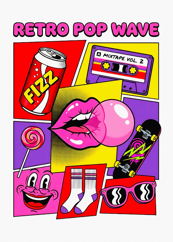 Retro Pop Wave Art