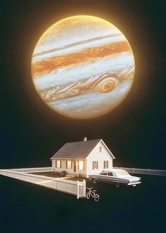 Jupiter Over Suburban House