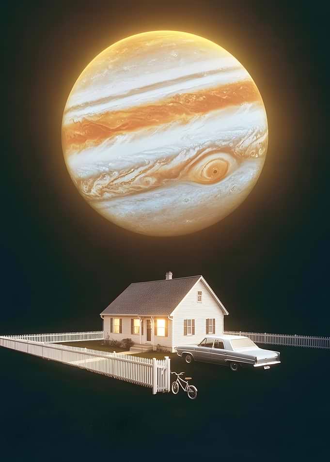Jupiter Over Suburban House