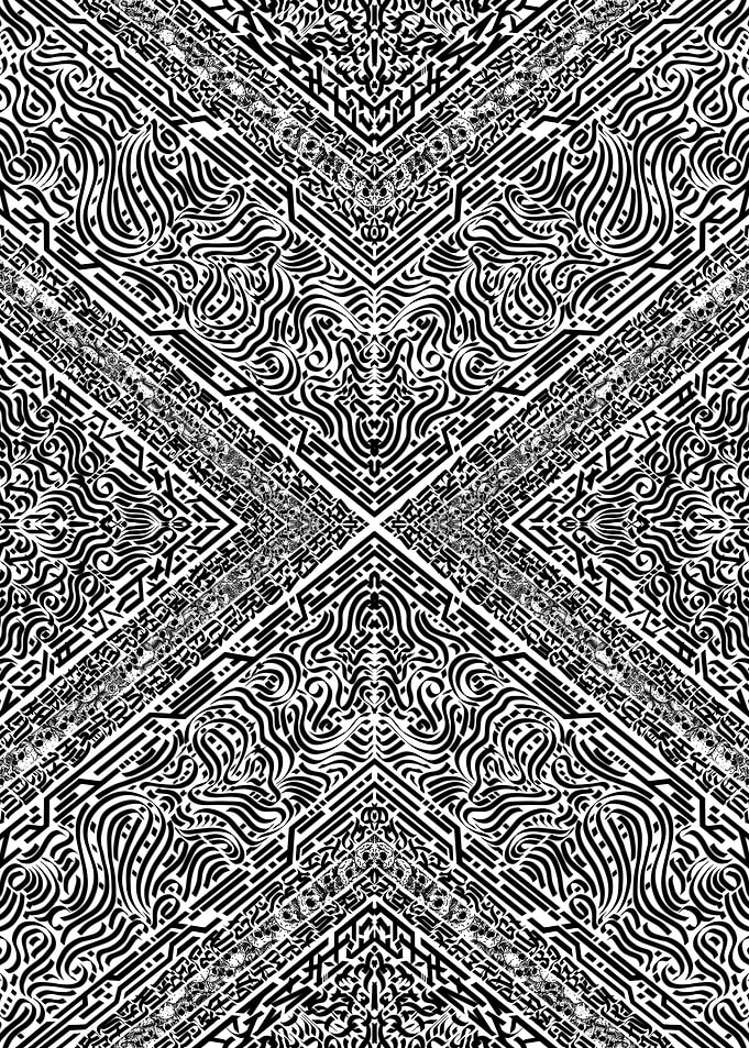 Intricate Black and White Abstract Pattern