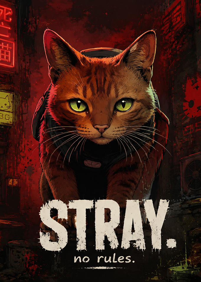 Stray Cat in Neon City