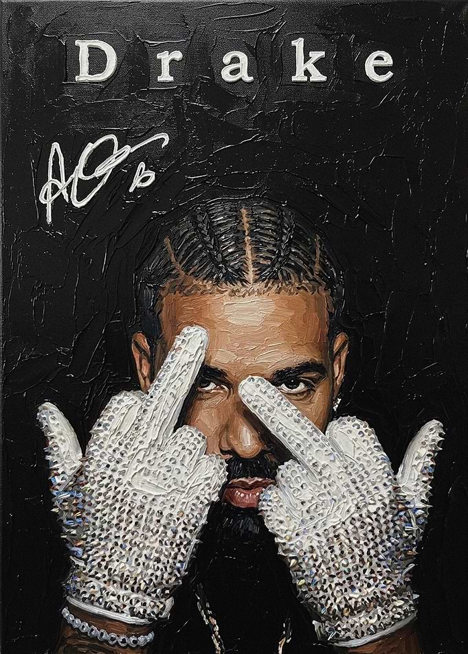 Drake Portrait with Signature