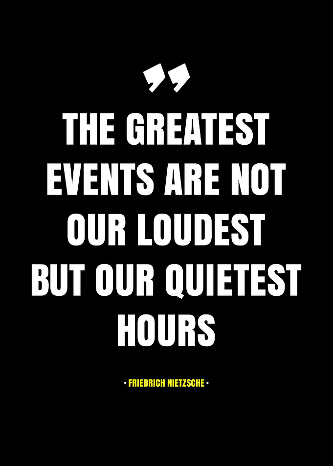 Friedrich Nietzsche quote on black background