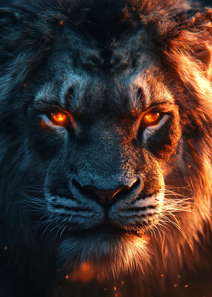 Fiery Lion Portrait
