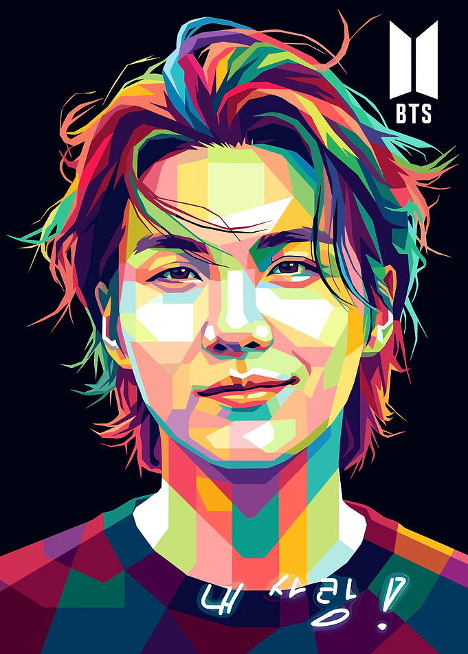 BTS Suga Pop Art Portrait