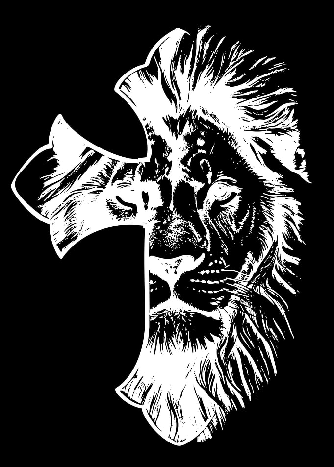 Lion Head Cross Design