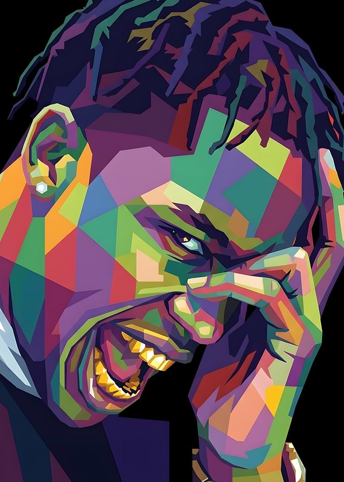 Travis ScottColorful Portrait of a Rapper