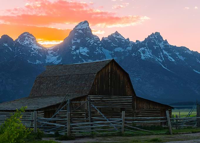 Sunset on Mormon Row