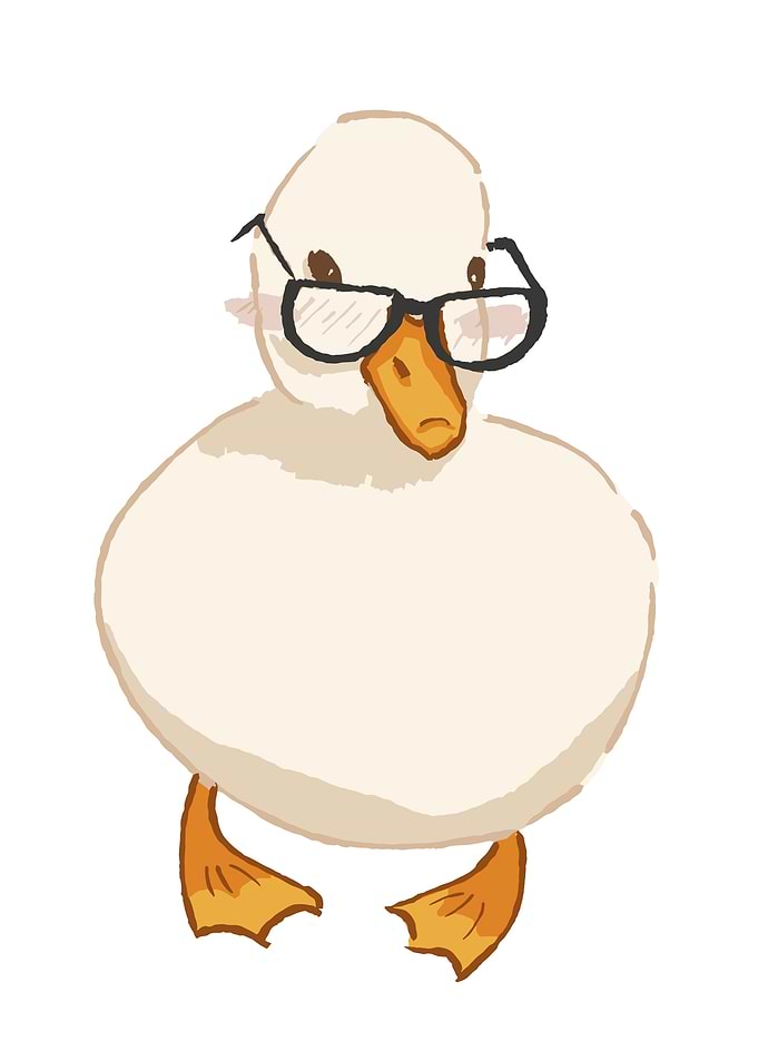 Cute Duck Wearing Glasses