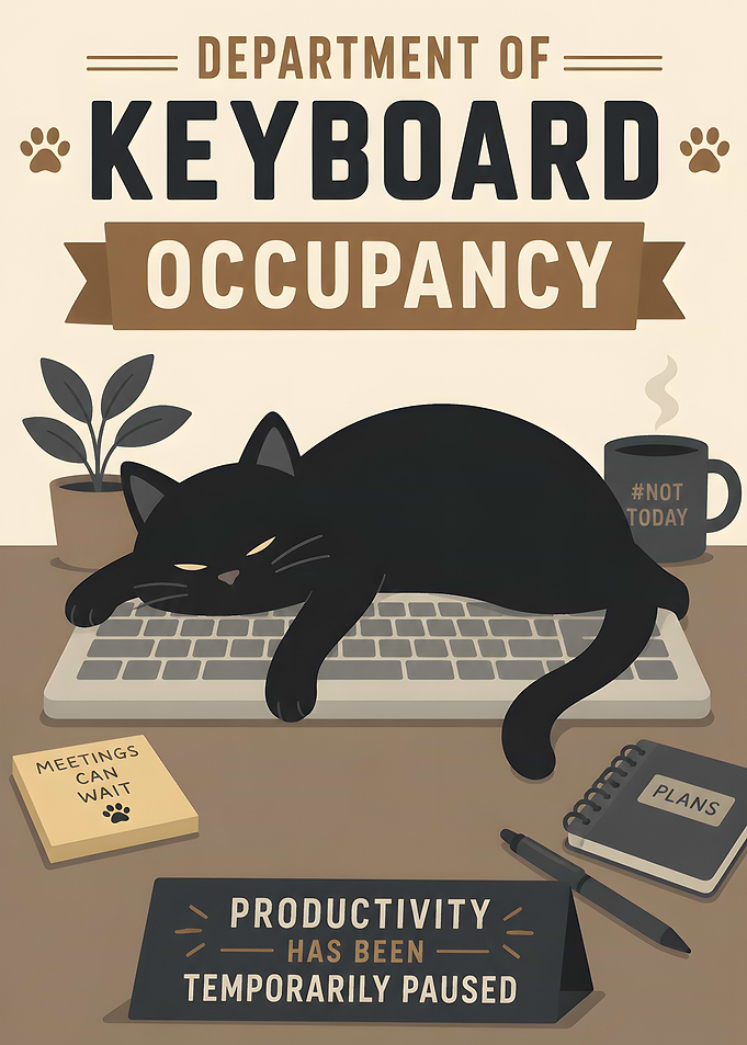 Cat on Keyboard Productivity Pause