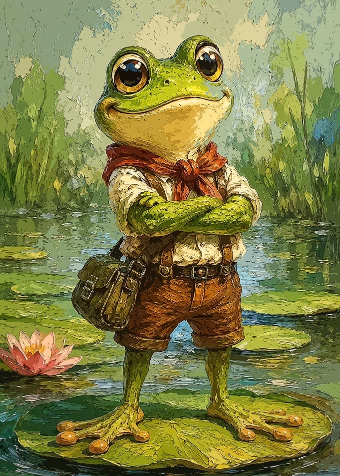 Anthropomorphic Frog in Nature