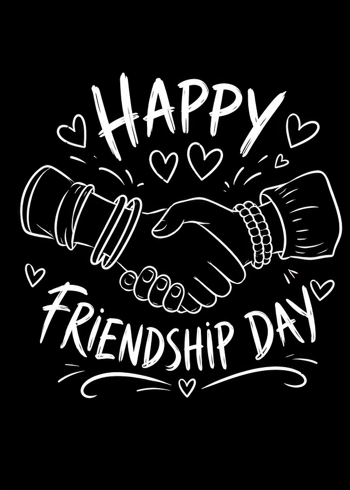 Happy Friendship Day Handshake Illustration
