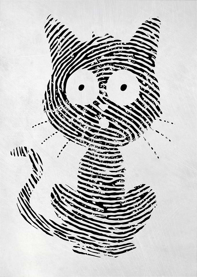 Fingerprint Cat Illustration