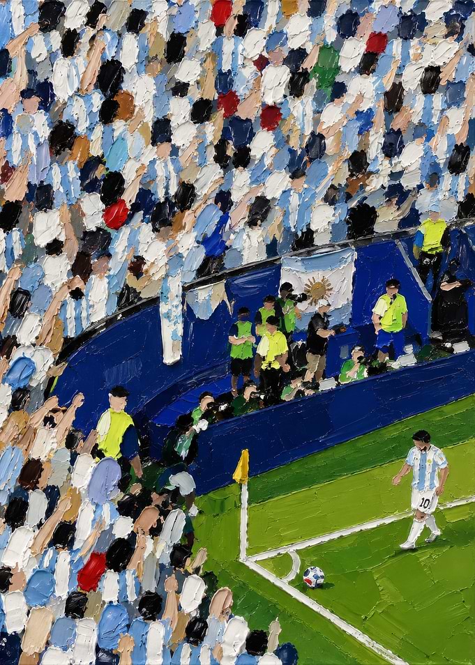 Football Player Takes Corner Kick Messi