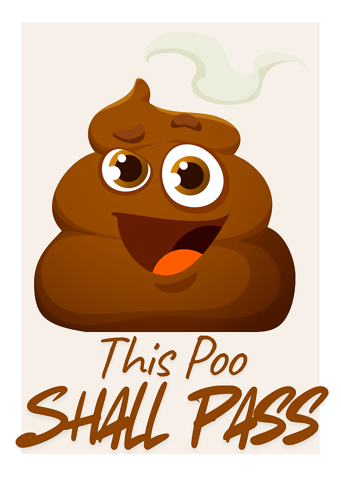 Funny Poop Character with Text This Poo shall pass