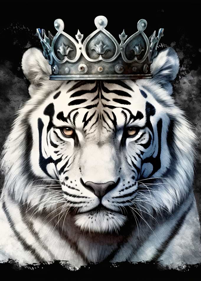 White Tiger King Crown Portrait