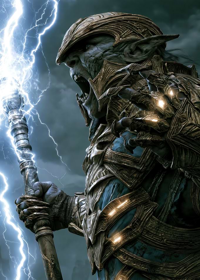 Orc Shaman with Lightning Staff
