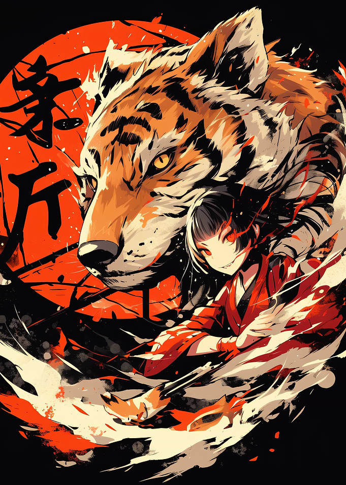 Tiger and Anime Girl