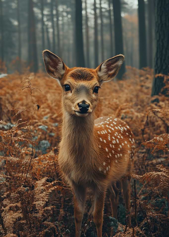 Fawn in Autumn Forest