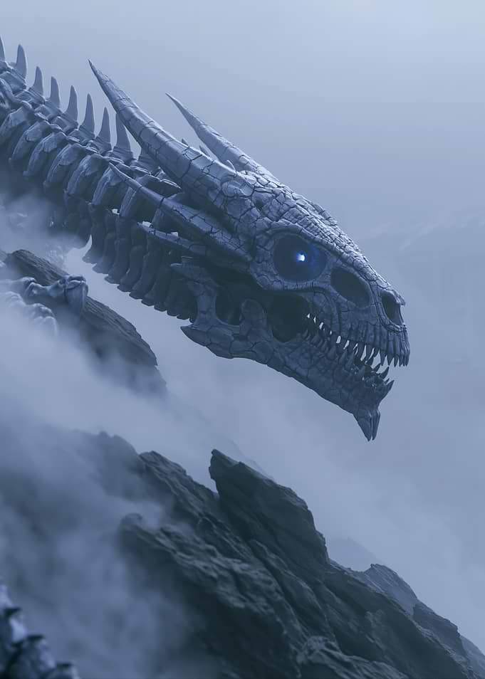 Undead Dragon in Misty Mountains