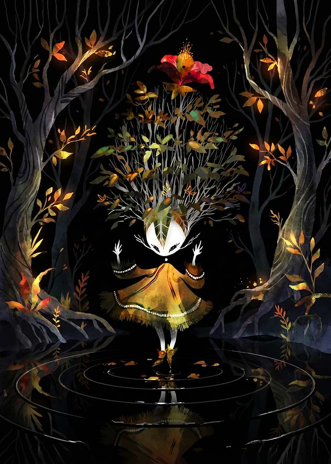 Mystical Forest Spirit with Flower Crown