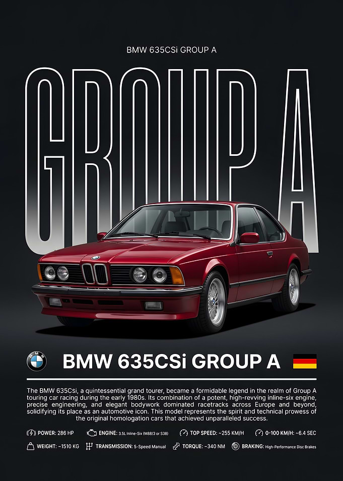 BMW 635CSi Group A Poster