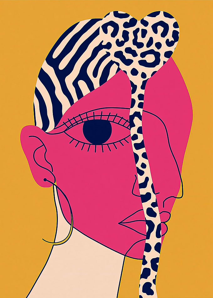 Abstract Portrait with Animal Prints