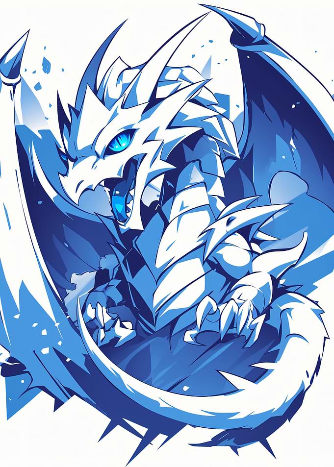 Blue Ice Dragon Roaring