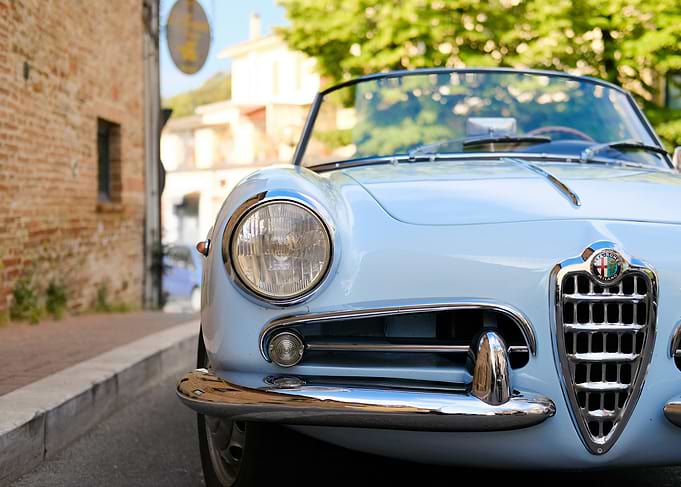 Light Blue Vintage Convertible Car