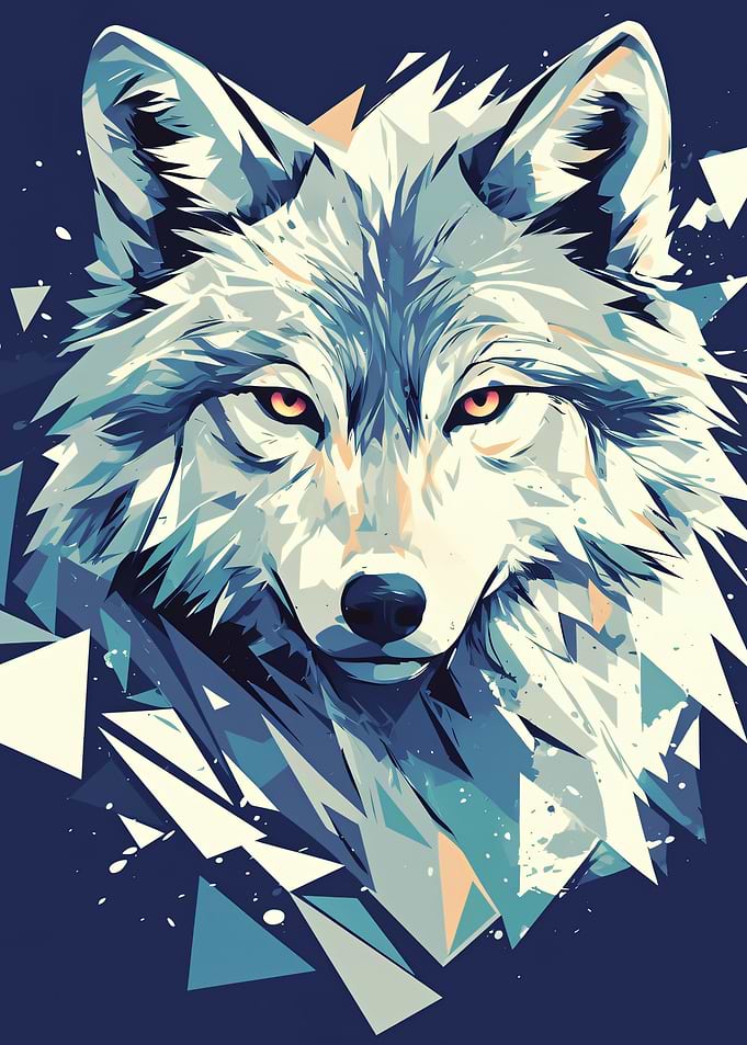 Geometric Wolf Portrait