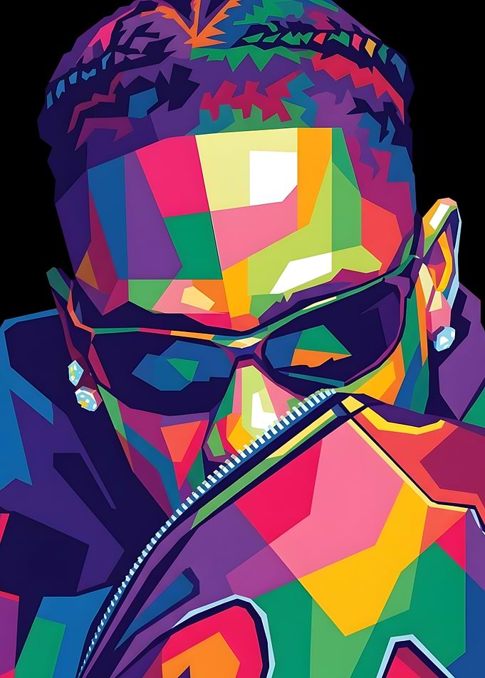 Travis Scott Portrait of a Man in Sunglasses