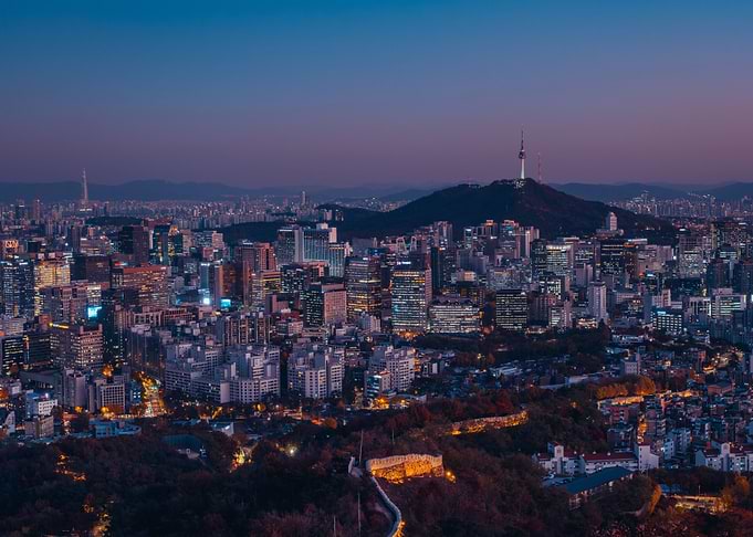 Dusk in Seoul, South Korea