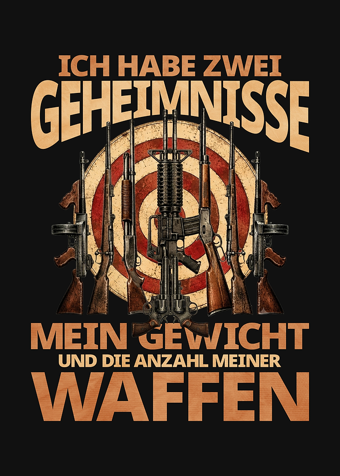 German text about secrets and guns