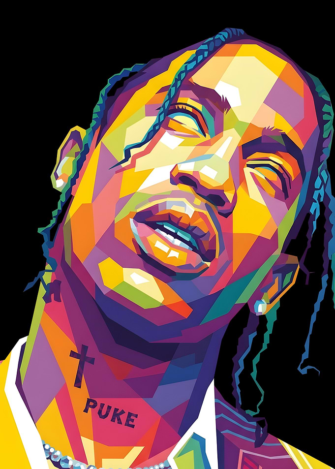 Travis Scott Pop Art Portrait