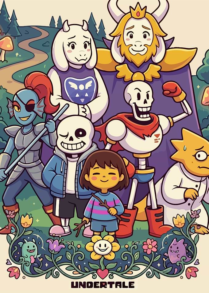 Undertale Characters in a Forest