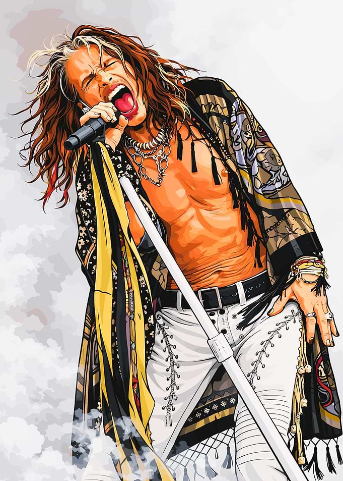 Steven Tyler Singing on Stage
